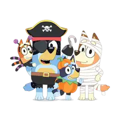 Halloween pirate pups in costume
