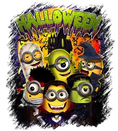 Playful little monsters in Halloween costumes